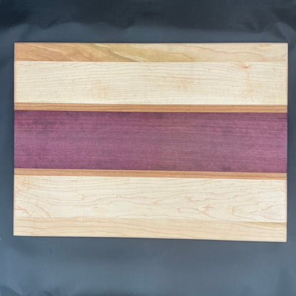 Purple Heart maple cherry. 16.5x12x.5”
